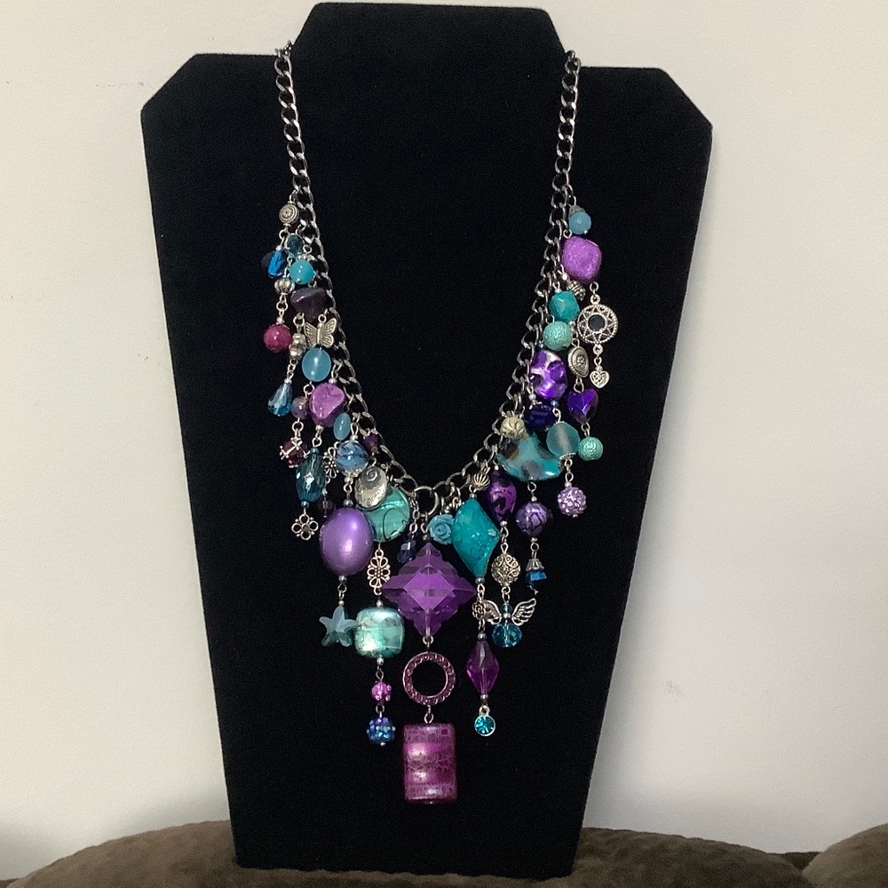 ART BY AMY LABBE New Gorgeous Necklace 13"long +2.5" extended chain